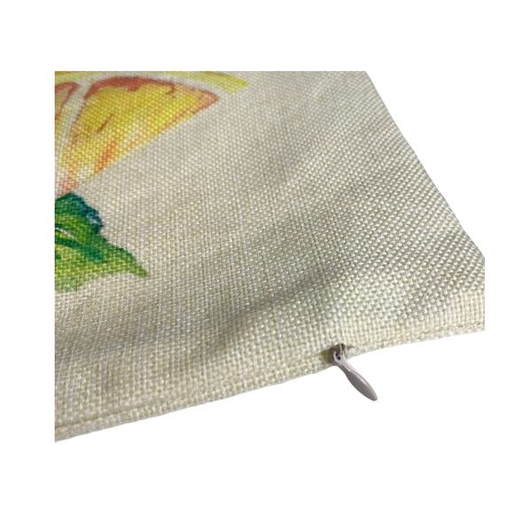 Lemon PILLOW COVER 17x17 "Take The Wedge Off" Burlap Zipper Throw Pillow Case - Picture 2 of 3